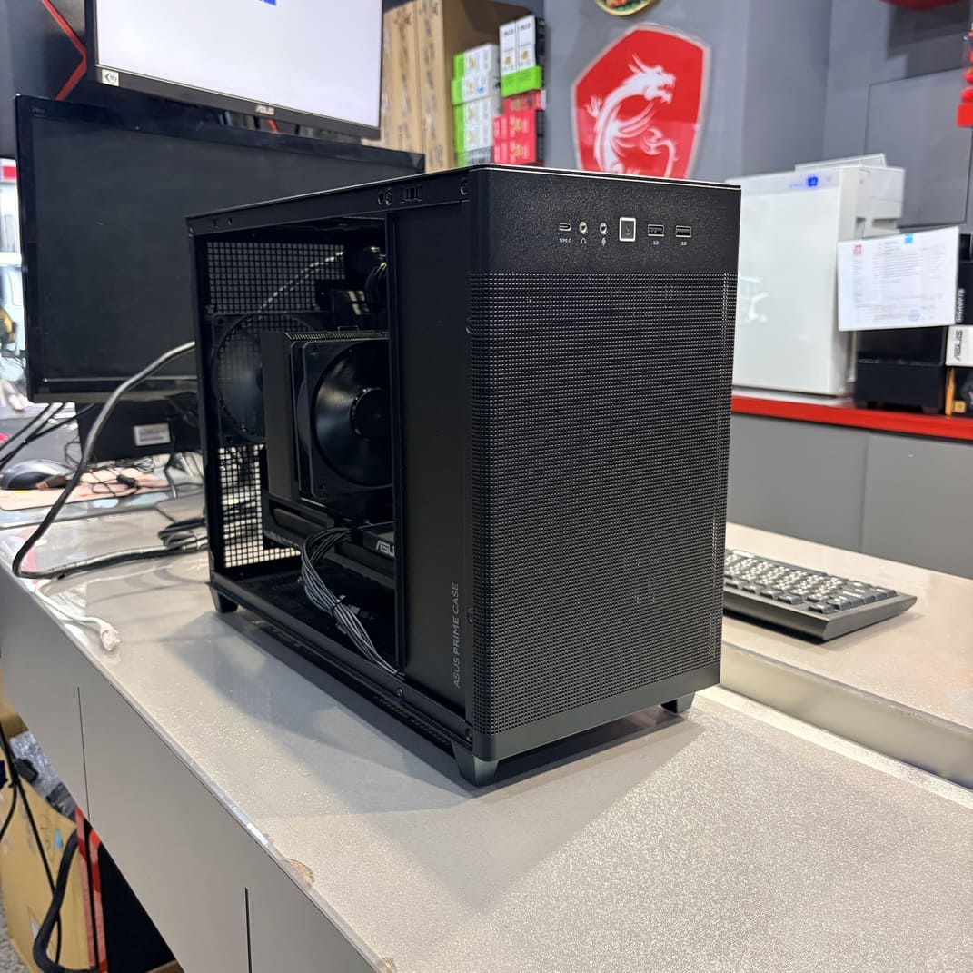 ASUS AP201 機殼外觀 電腦組裝完工照 黑化主機