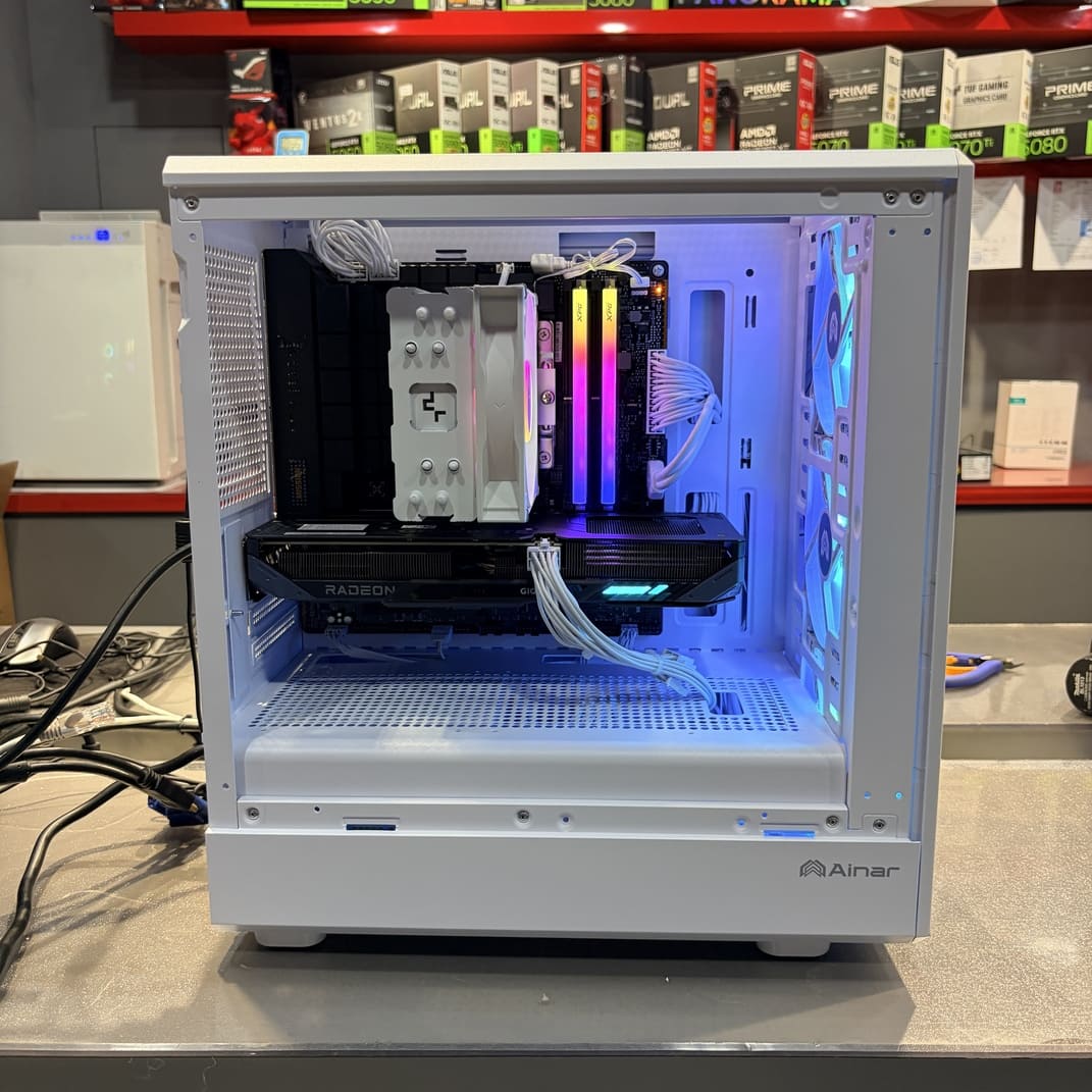 主機板CPU與RAM區域特寫，九州風神散熱器與威剛記憶體