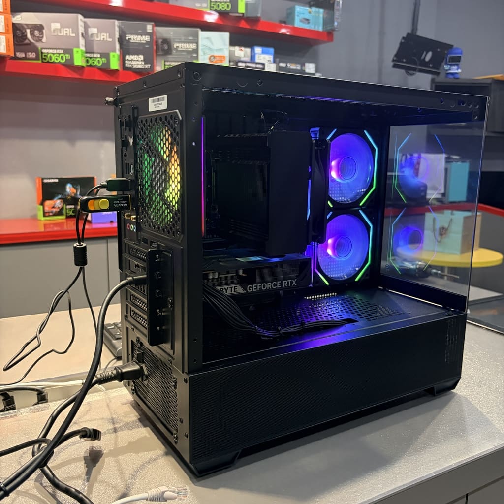 電腦組裝背面走線細節與電源供應器配置