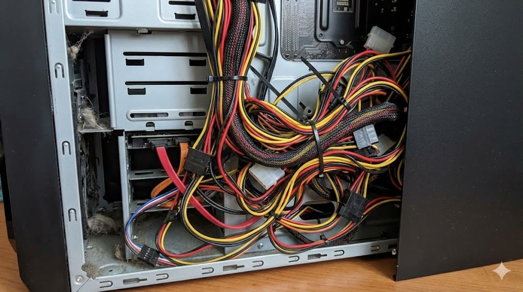 直出線電源背板理線擁擠雜亂實況